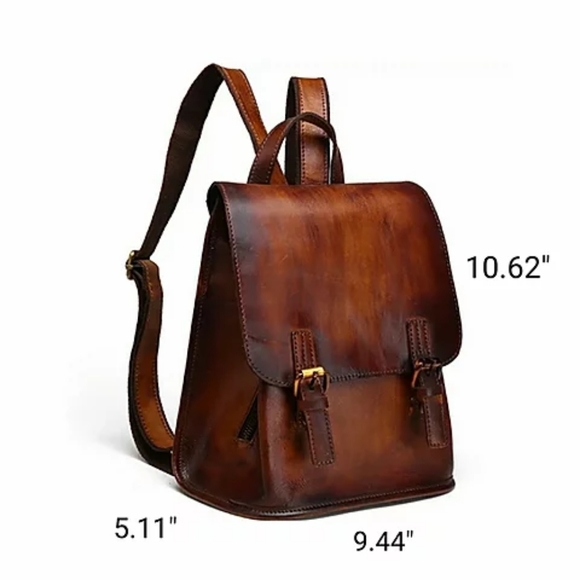 GENUINE LEATHER RETRO BACKPACK - Picture 5 of 9